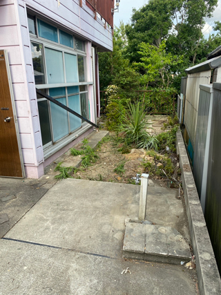 車庫と庭のアフター