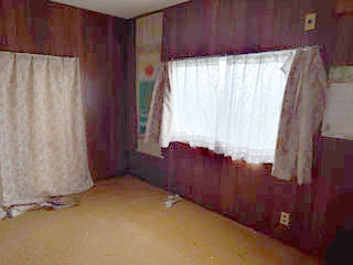 畳の部屋の窓とカーテン